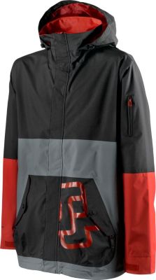 Men's 2013 Circa Snowboard Jacket Blackout Black Red