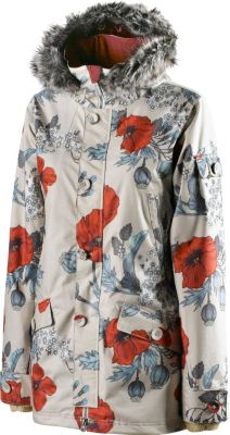 Women's 2013 Spark Snowboard Jacket Chase The Dragon White Red