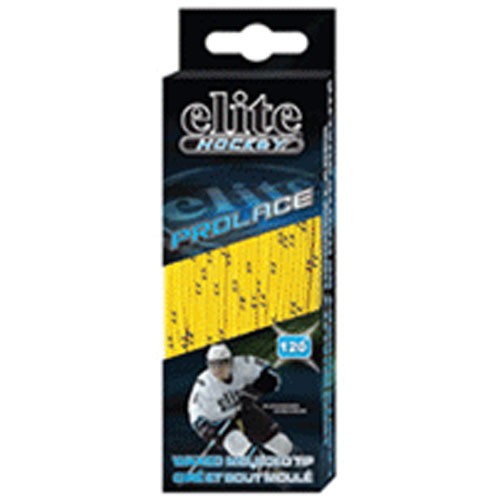 Elite Hockey Waxed Hockey Skate Laces, Yellow-Black, swatch