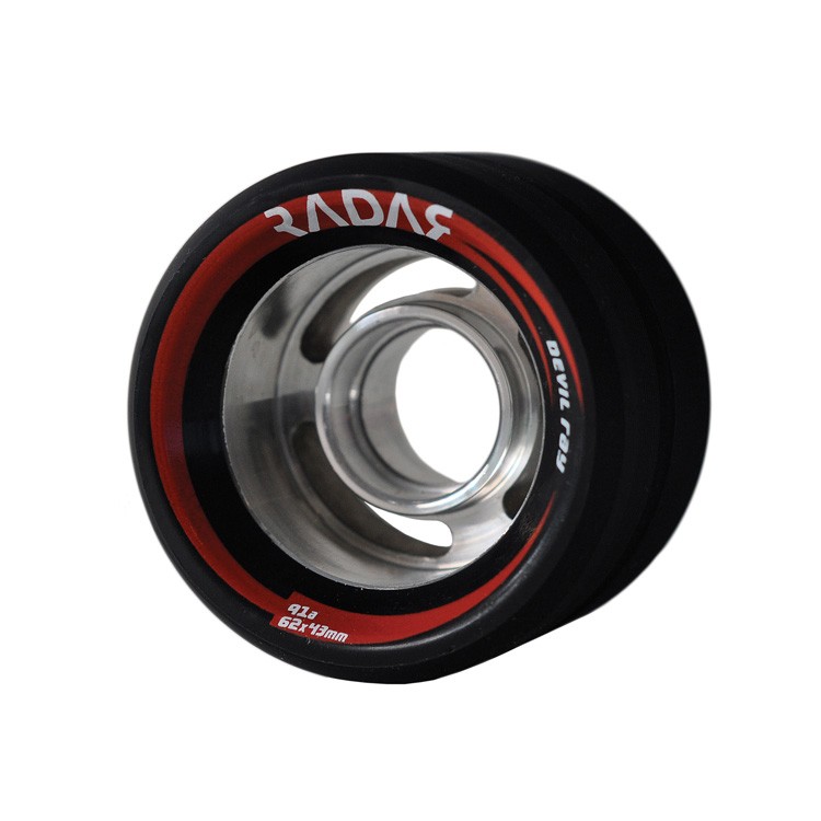 Radar Devil Ray Roller Skate Wheels - 4 Pack, Black, medium