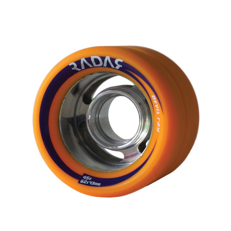 Radar Devil Ray Roller Skate Wheels - 4 Pack, Orange, swatch