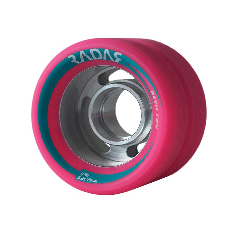 Radar Devil Ray Roller Skate Wheels - 4 Pack, Pink, swatch