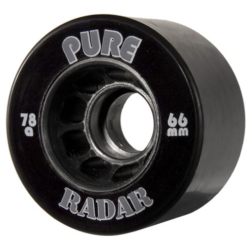Radar Pure Roller Skate Wheels - 4 Pack, Black, medium