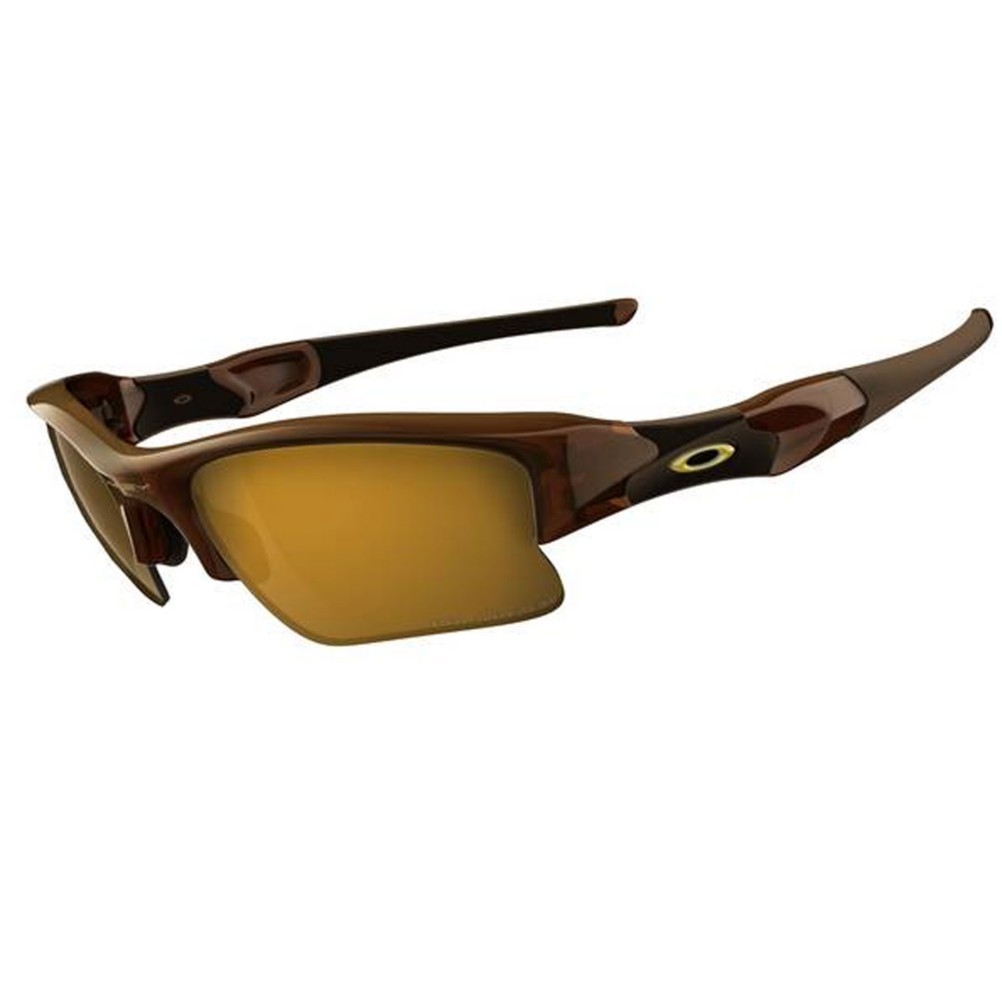 Oakley Polarized Flak Jacket XLJ Sunglasses, Rootbeer, medium