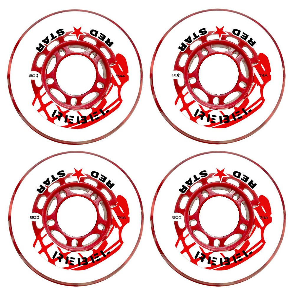 Red Star Rebel 74A Inline Hockey Skate Wheels - 4 Pack 2011