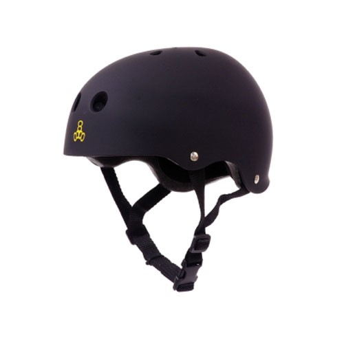 Triple 8 Brainsaver with EPS Liner Mens Skate Helmet, Black Rubber, medium