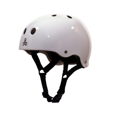 Triple 8 Brainsaver with EPS Liner Mens Skate Helmet, White Gloss, swatch