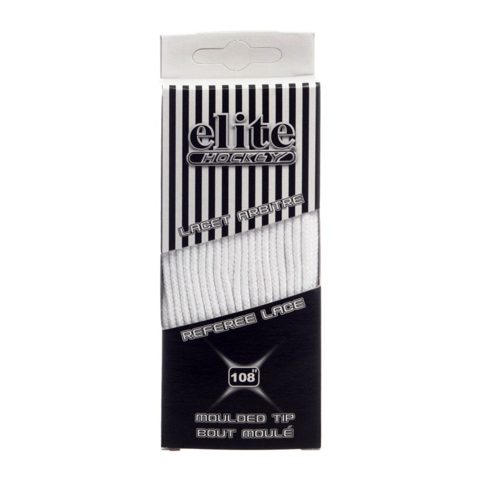 Elite Hockey Referee Hockey Skate Laces, White, medium