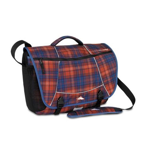 High Sierra Tank Messenger Day Bag, Flannel Plaid-Black, swatch
