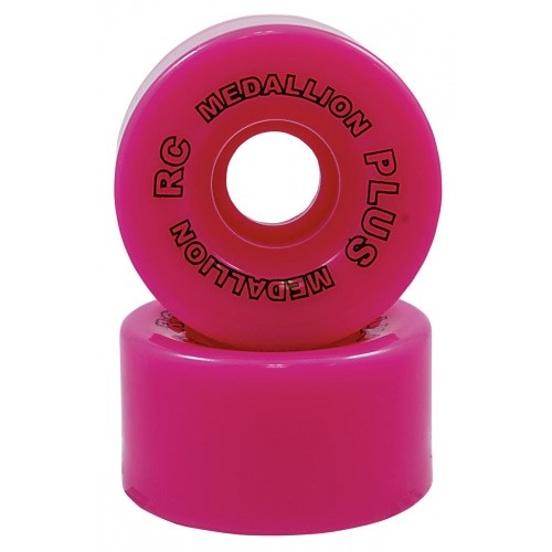 RC Medallion Plus Roller Skate Wheels - 8 Pack 2013, Pink, medium