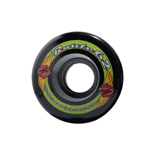 Kryptonics Route 62mm Roller Skate Wheels - 8 Pack 2013, Black, medium