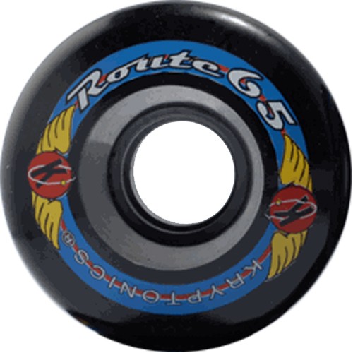 Kryptonics Route 65mm Roller Skate Wheels - 8 Pack 2013, Black, medium