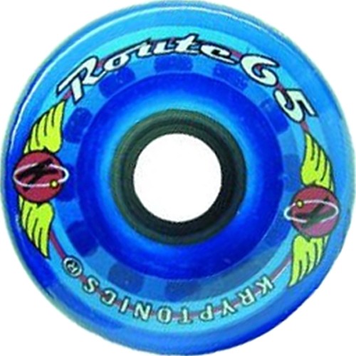Kryptonics Route 65mm Roller Skate Wheels - 8 Pack 2013, Clear Blue, swatch