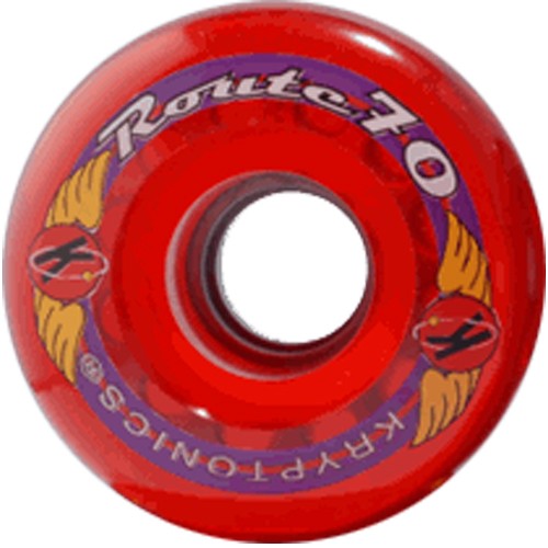 Kryptonics Route 70mm Roller Skate Wheels - 8 Pack 2013, Clear Red, swatch