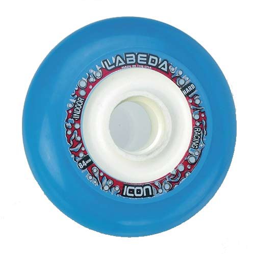 Labeda Icon 84mm Hard Inline Skate Wheels - 10 Pack, Blue-Black, medium