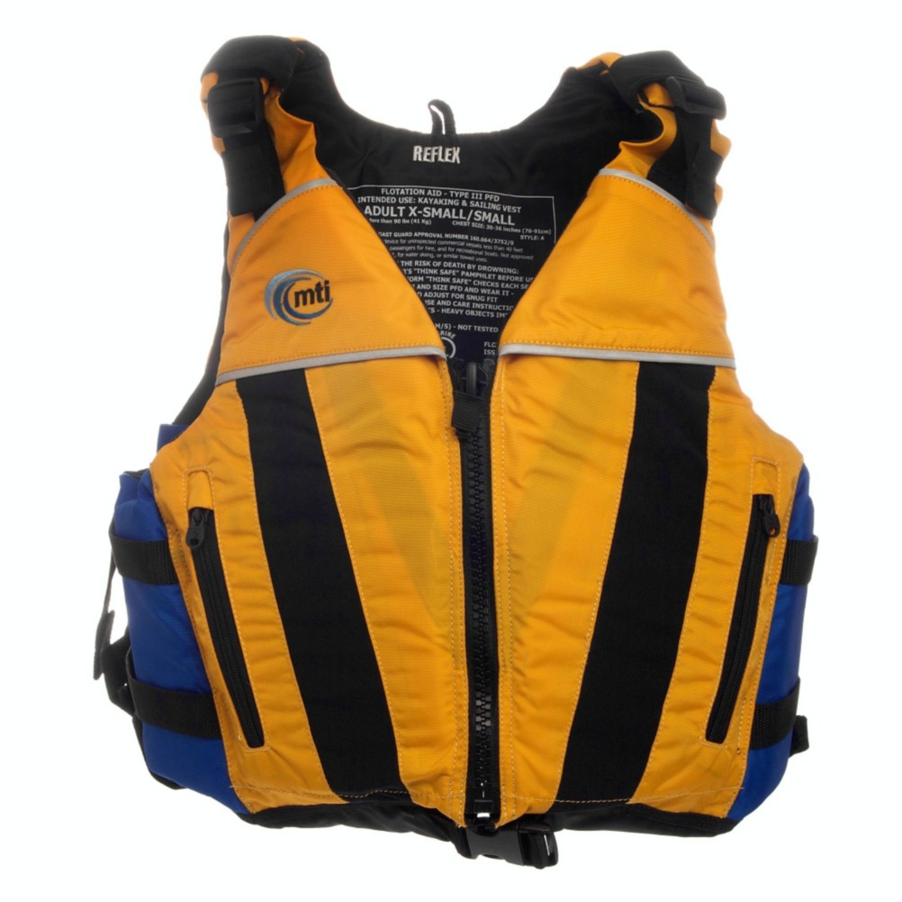 MTI Reflex Adult Kayak Life Jacket, Mango-Blue, medium