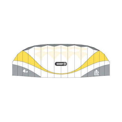 HQ Kites Scout 4.0 Power Kite, White-Yellow, medium