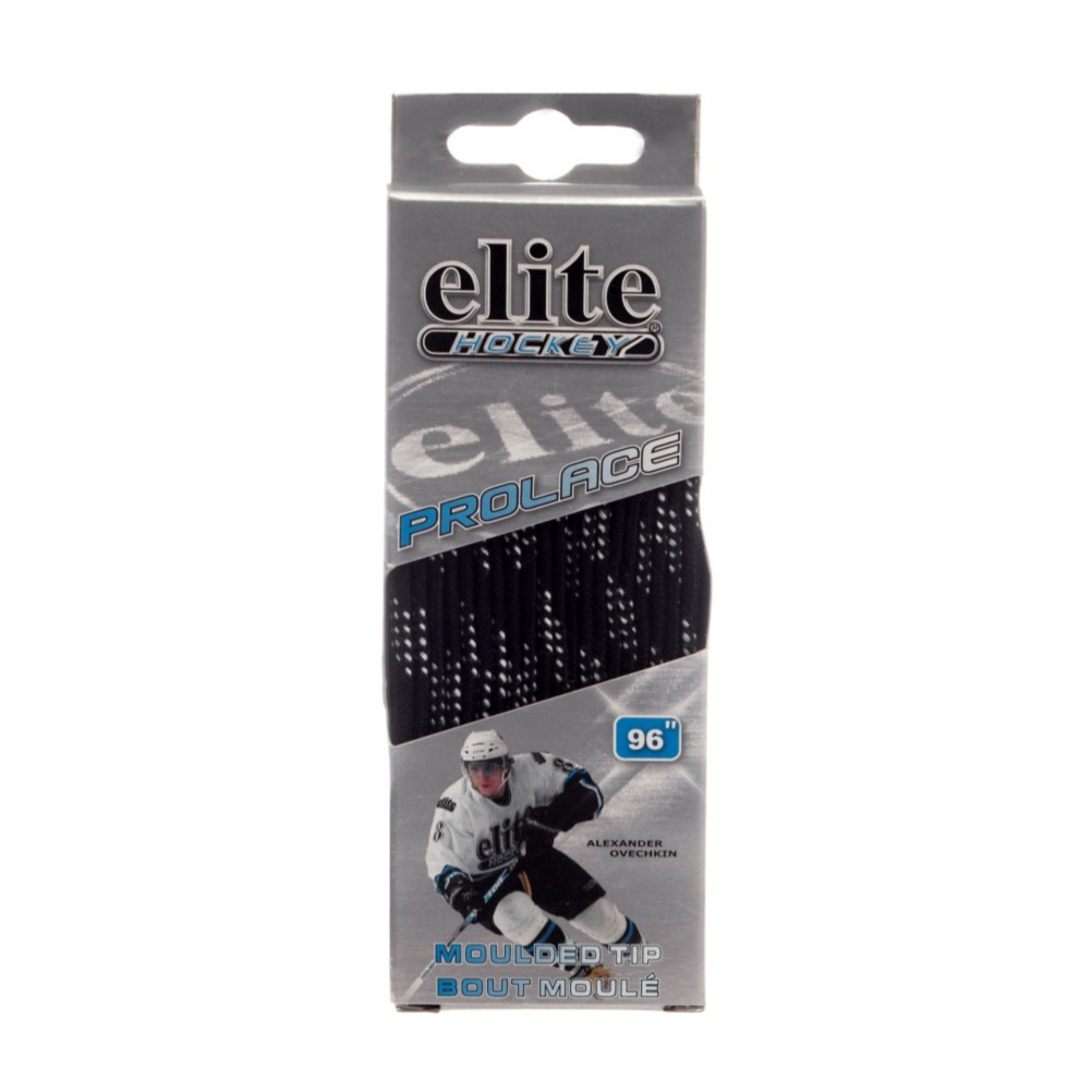 Elite Hockey Prolace Hockey Skate Laces, Black-White, medium