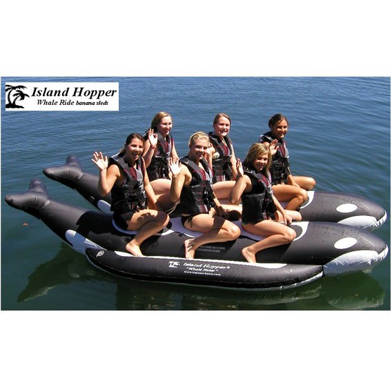 Island Hopper Whale Ride Commercial Banana Boat 6 Passenger Side-By-Side Towable Tube 2012