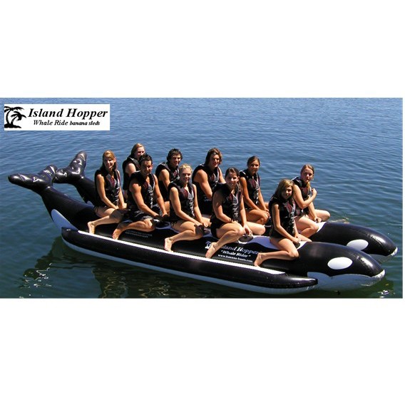 Island Hopper Whale Ride Commercial Banana Boat 10 Passenger Side-By-Side Towable Tube 2012
