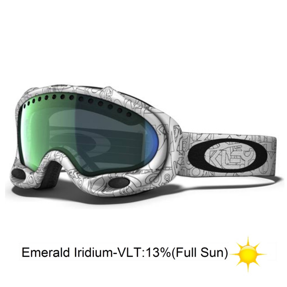 Oakley A Frame Goggles 2013, White Factory-Emerald Iridium, swatch
