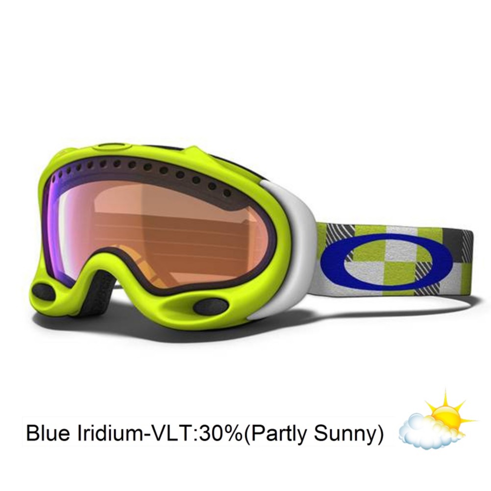 Oakley A Frame Goggles 2013, Lightning Green Digi Camo-Blue Iridium, swatch