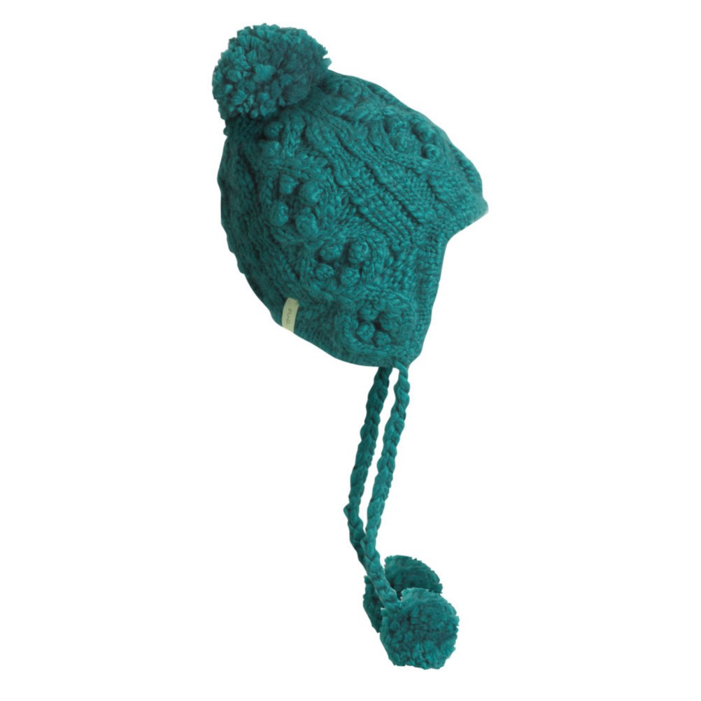 Turtle Fur Aran Hand Knit Womens Hat, Emerald, medium