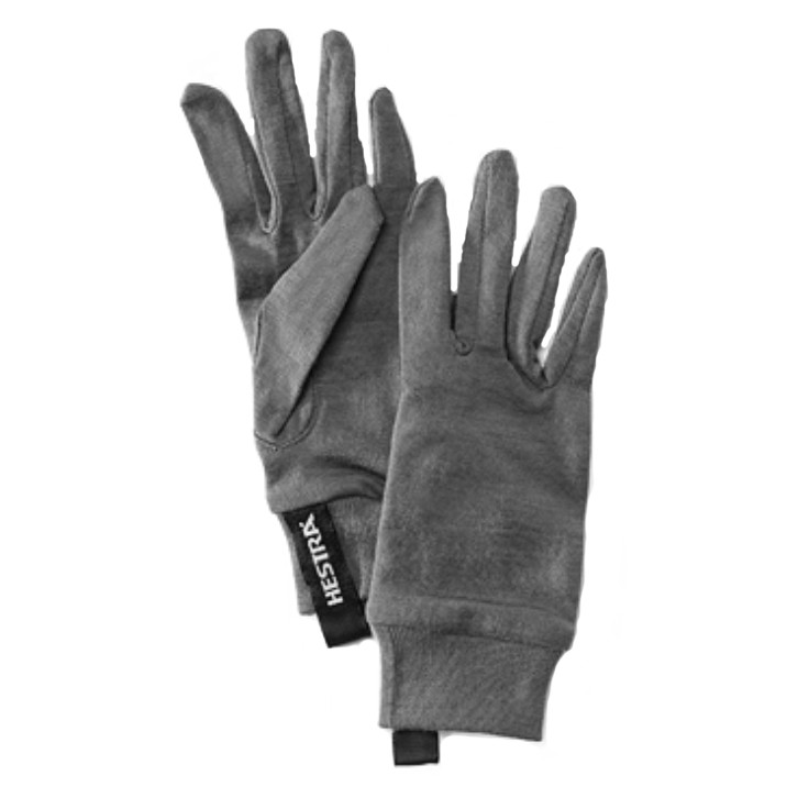 Hestra Merino Wool Glove Liners, Dark Grey, medium