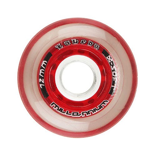 Labeda Gripper Millennium Inline Hockey Skate Wheels - 4 Pack, Clear-Red, swatch