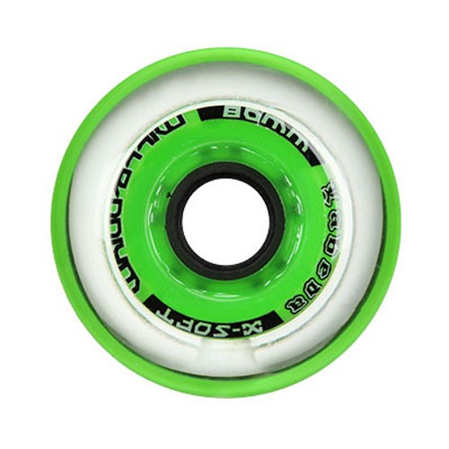Labeda Gripper Millennium Inline Hockey Skate Wheels - 4 Pack, Clear-Green, medium