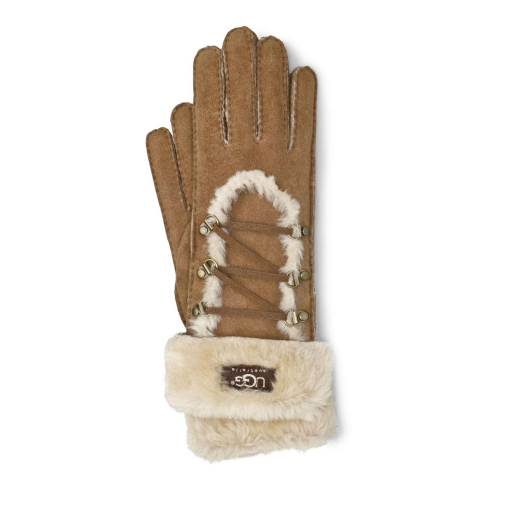 UGG Australia Igloo Womens Gloves, Chestnut, medium