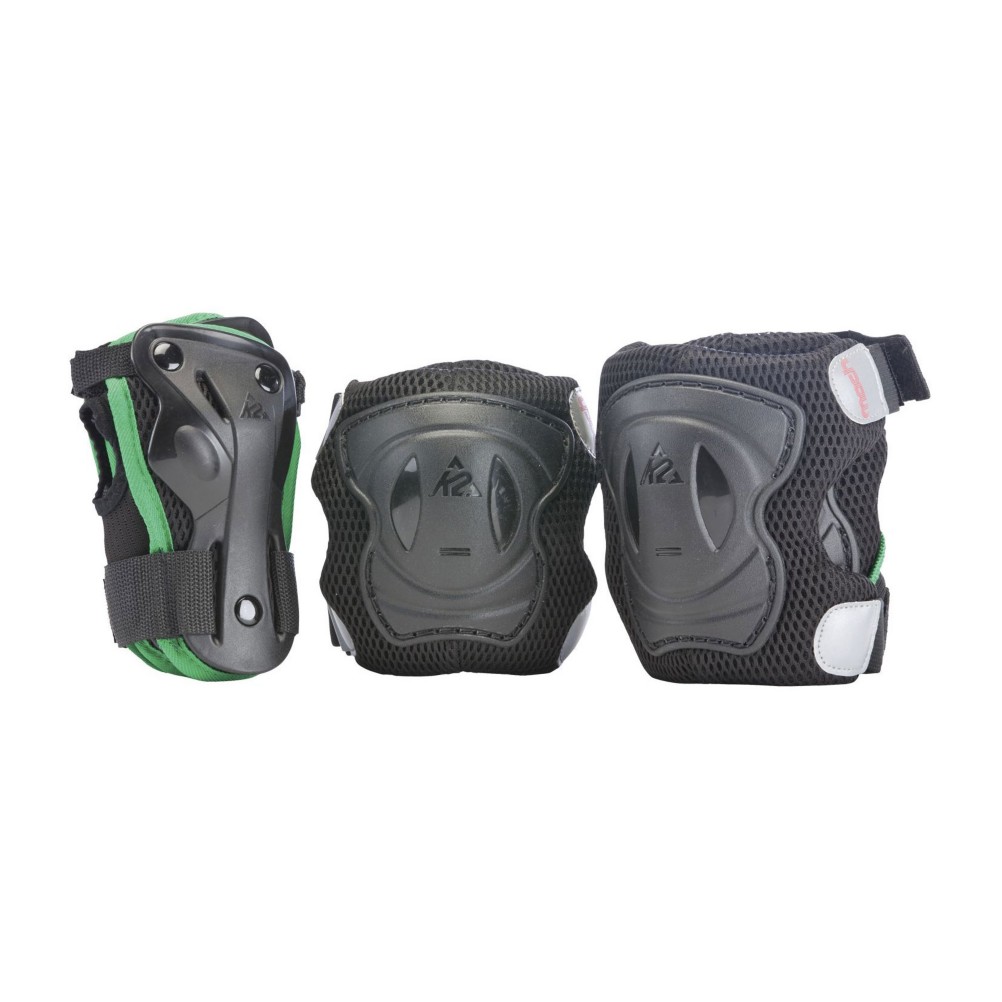 K2 Mach Pad Set Mens Three Pad Pack, Black-Green, medium
