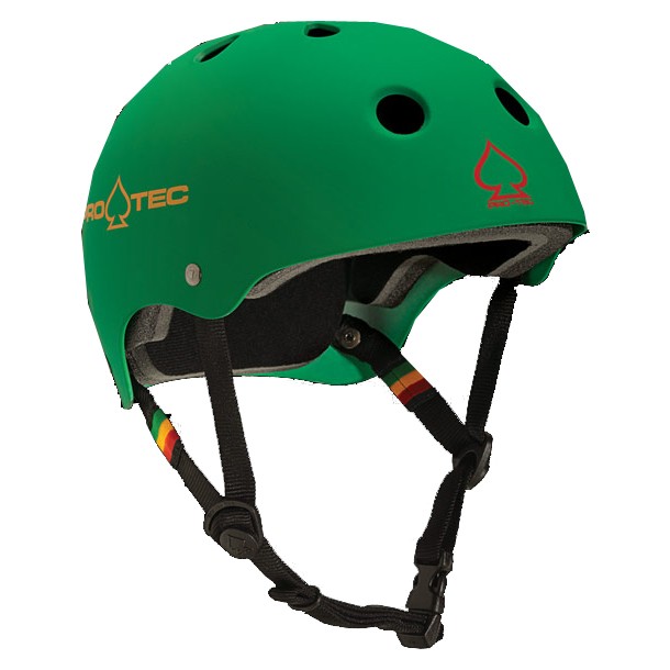 Pro-Tec The Classic Mens Skate Helmet, Matte Rasta Green, swatch