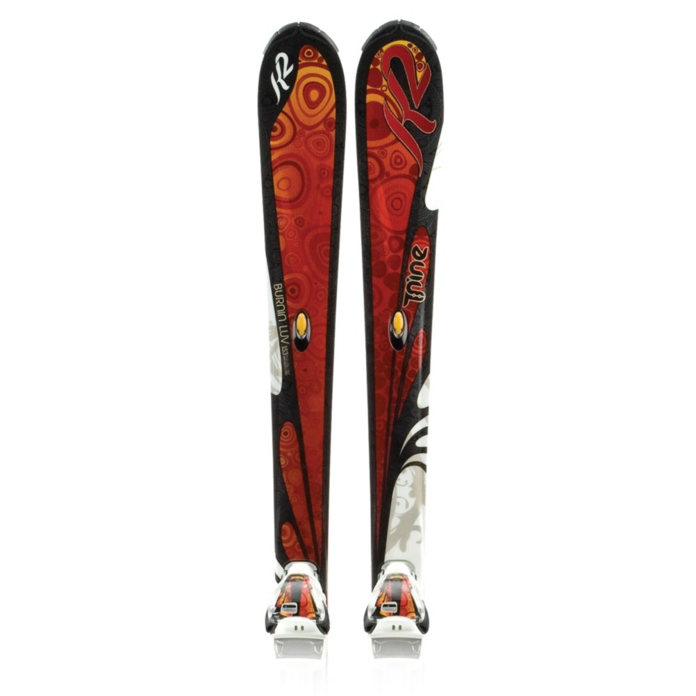 K2 T:Nine Burnin Luv Womens Skis with ERS 11.0 TC Bindings 2011