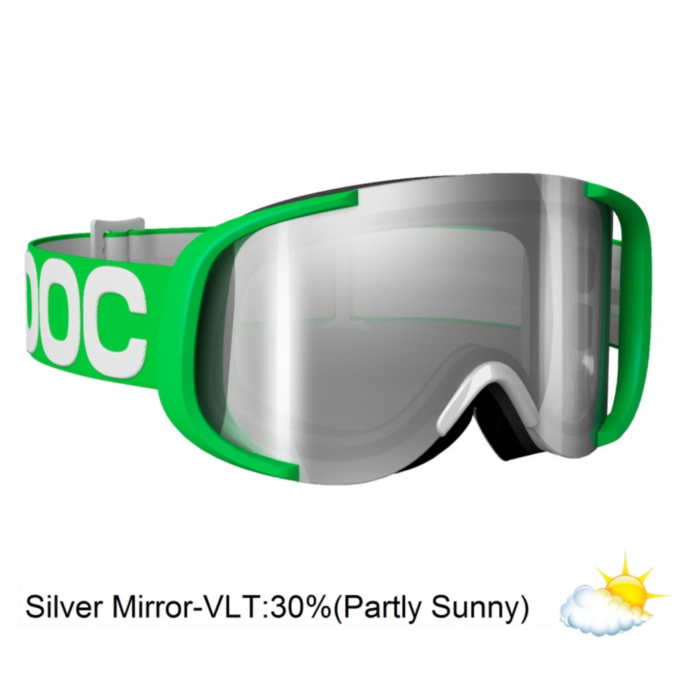 POC Cornea Goggles 2013, Green White-Clear Silver Mirror, swatch