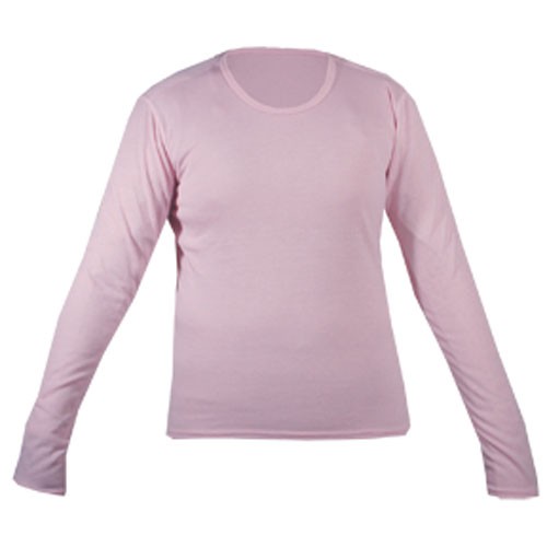 Hot Chillys Pepperskin Jr Girls Long Underwear Top, Pink, medium