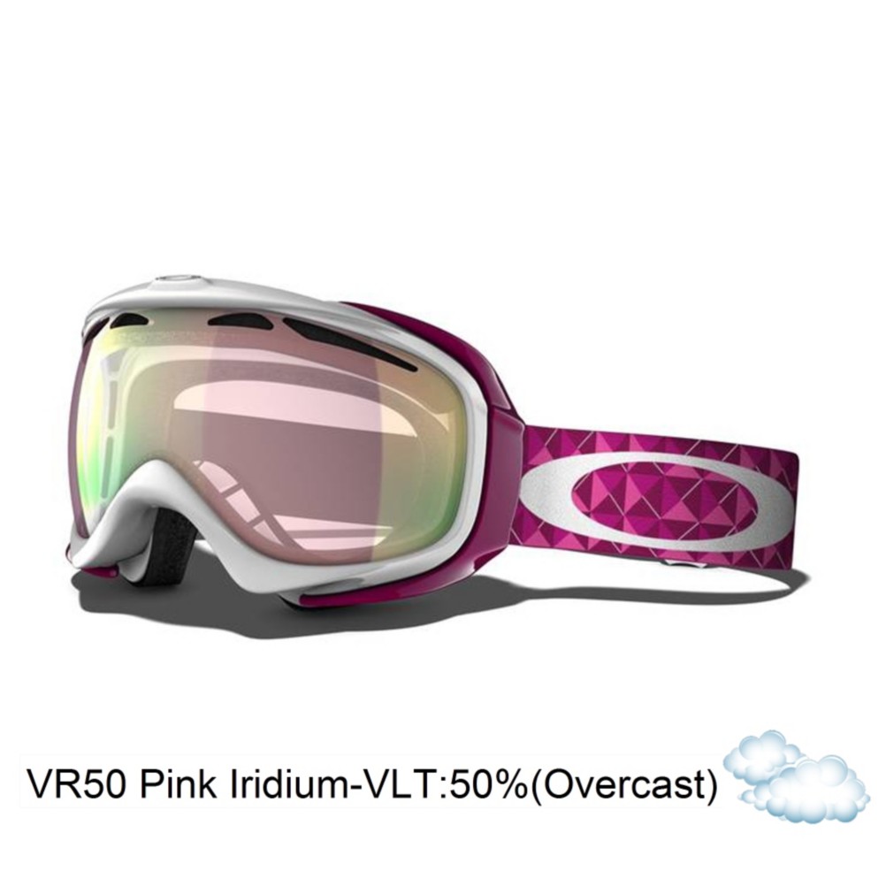 Oakley Elevate Womens Goggles 2013, White Lava Studs-VR50 Pink Iridium, swatch