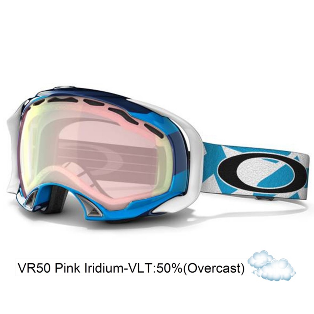 Oakley Splice Asian Fit Goggles 2013, Tech Plaid Blue-Vr50 Pink Iridium, swatch