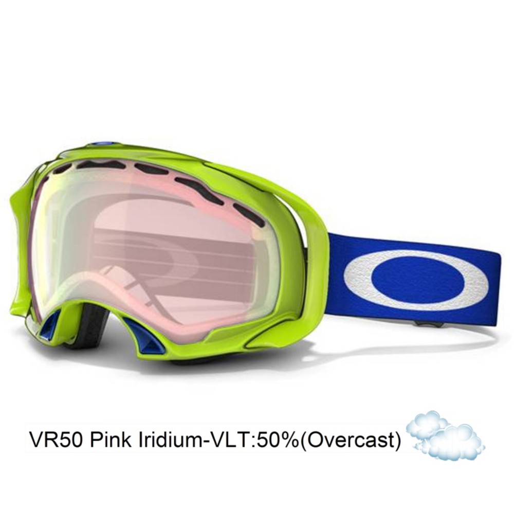 Oakley Splice Asian Fit Goggles 2013, Lightning Green-Vr50 Pink Iridium, medium