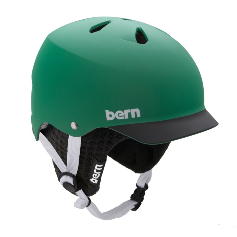 Bern Watts Knit Hard Hat, Matte Green-Black Brim-Black, medium