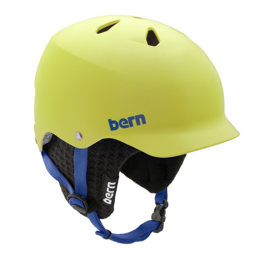Bern Watts Knit Hard Hat, Matte Neon Yellow W-Black Knit, medium