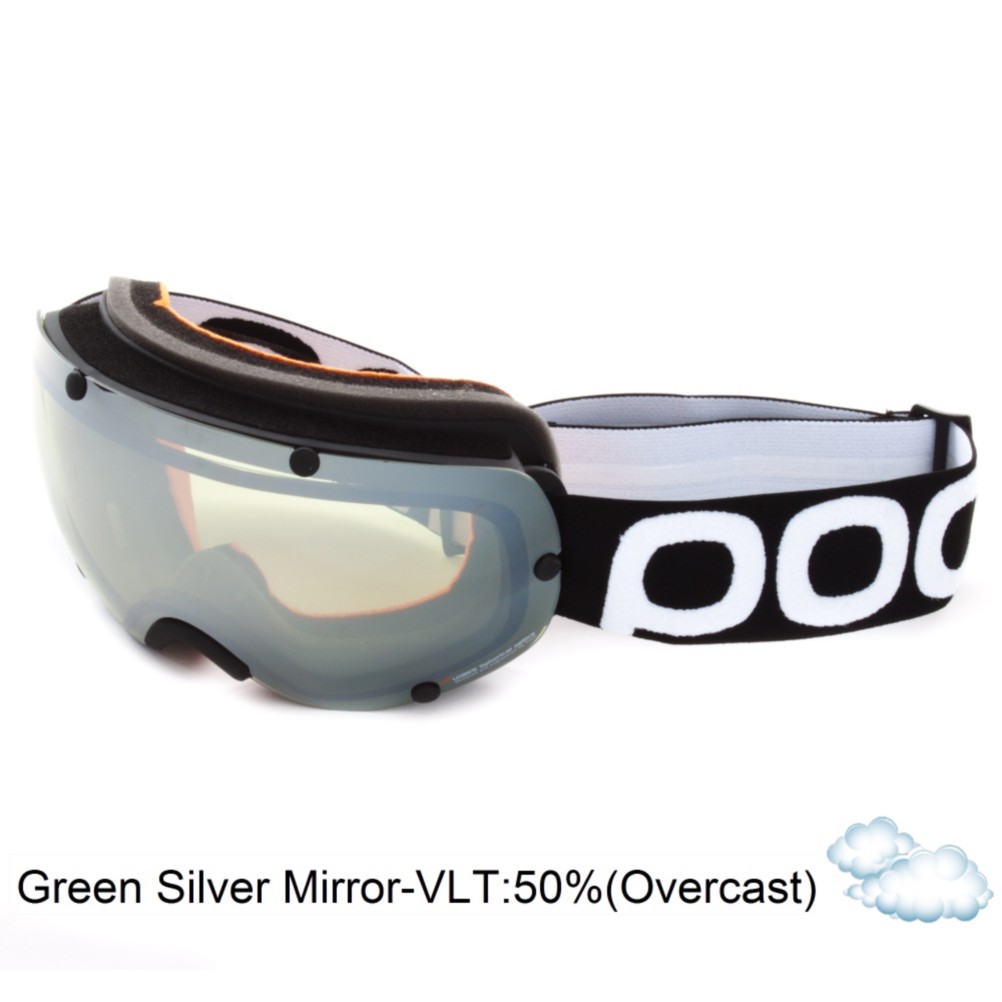 POC Lobes Goggles 2013, Black-Green Silver Mirror, medium