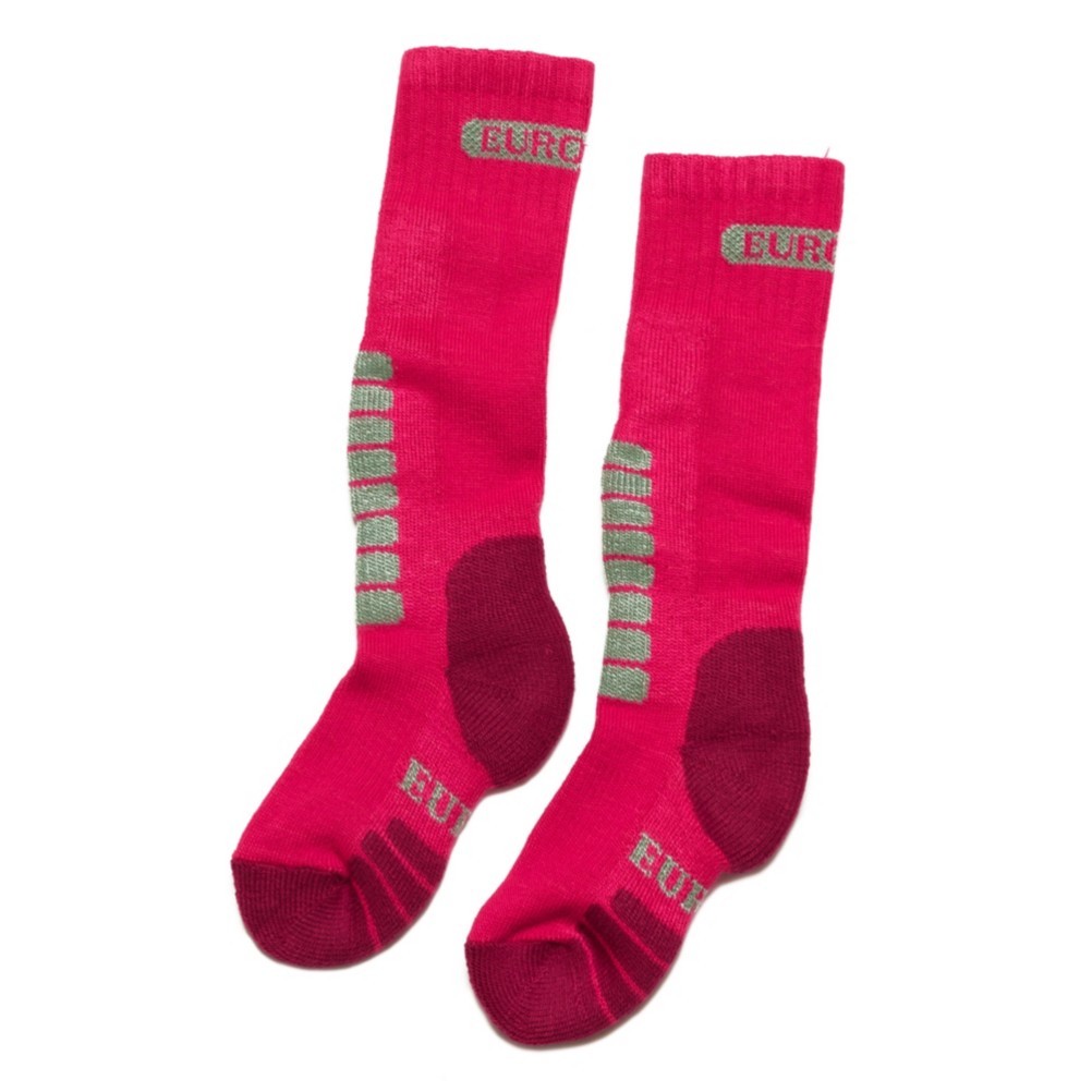 Euro Sock Supreme Girls Ski Socks, Hot Pink, medium