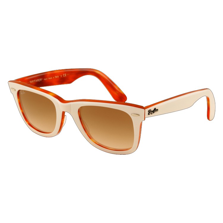 Ray-Ban Original Wayfarer Sunglasses, Top White on Striped Orange, swatch