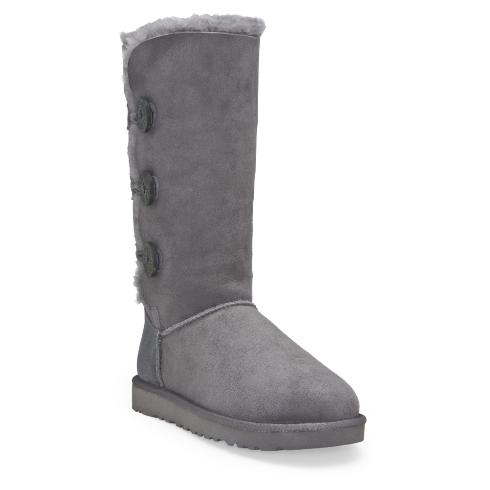 UGG Australia Bailey Button Triplet Womens Boots, Grey, medium