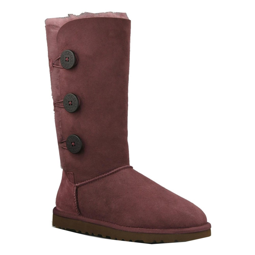 UGG Australia Bailey Button Triplet Womens Boots, Mahogany, swatch