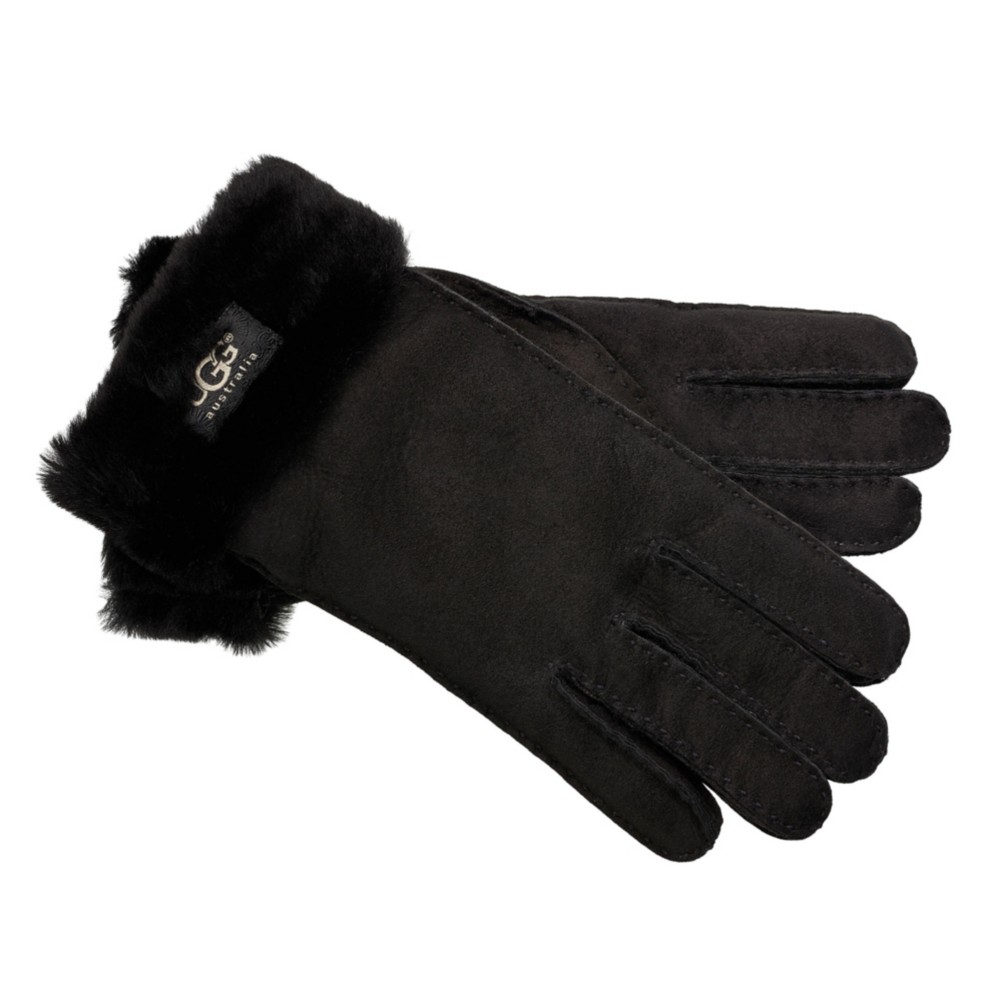 UGG Australia Turn Cuff Womens Gloves, Black, medium