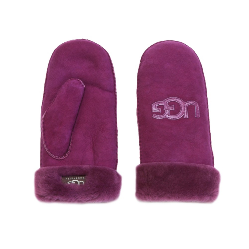 UGG Australia Logo Mittens Womens Gloves, Sugar Plum, swatch