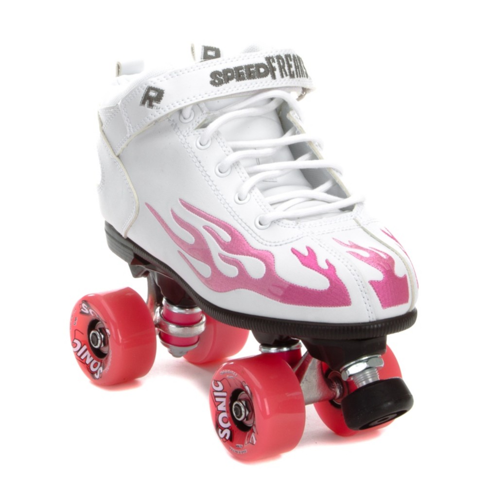 Rock  Sonic Outdoor Roller Skates 2013, White-Pink Flames, swatch