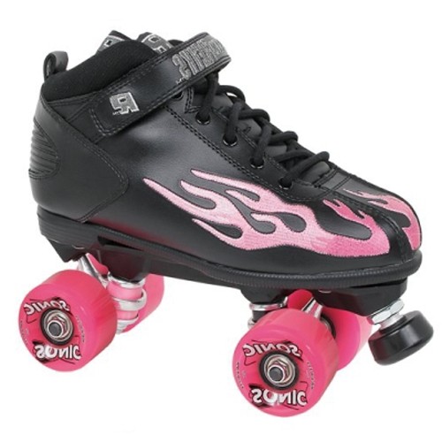 Rock  Sonic Outdoor Roller Skates 2013, Black-Pink Flames, swatch